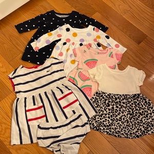 Baby Girl 3-6M Dress bundle 2 short-sleeve & 1 tank dress w cover